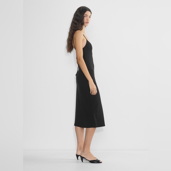 Aritzia Wilfred New Dreamweaver Dress - Black Lace-Up Midi Dress - Picture 3 of 11